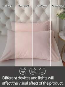 1个100%纯棉枕套，梭织水洗棉枕套，天然纹理，触感柔软，信封式枕套，男女通用，适用于宿舍、卧室、学校宿舍等场所，简约风格 - 彩色 - 查看 4