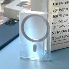 1个MagSafe透明亚克力钱包式照片卡套，兼容 17 Air、13、12、11、14、15、16 Pro Max Plus，带磁吸保护盖 - 無色 - 查看 13