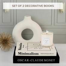 2pcs Black And Beige Decorative Faux Books, Modern Minimalist Design, Suitable For Living Room, Dining Table, Coffee Table, TV Cabinet Decor, Ideal For Halloween, Thanksgiving And Christmas Decoration - Black - View 7