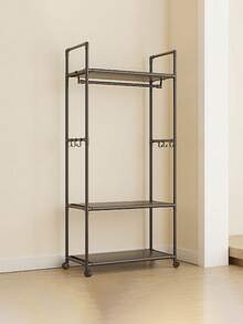 多功能衣架，独立式衣架，鞋衣收纳整理架，独立衣柜，带挂钩，可移动，玄关家具收纳架，卧室衣物收纳架 - 彩色 - 查看 6