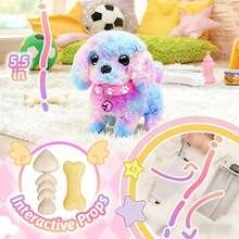 2026 New Electric Toy Puppy With Multiple Accessories Set, Includes Leash Bone Bow, Realistic Walking Barking Wagging Tail Interactive Plush Pet Dog For Home Entertainment And Holiday Gift - Multicolor - View 2