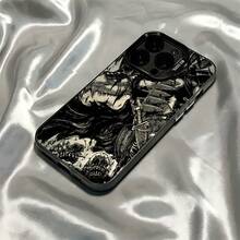 Funda de teléfono de guerrero de anime popular para iPhone 16 15 14 13 12 11 Pro Max X XR XS Max 8 7 Plus, cubierta trasera mate anti-caída - Colores mezclados - Ver 1