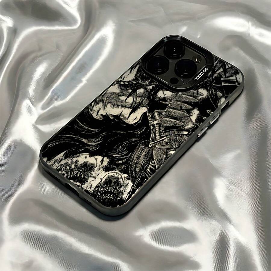 Funda de teléfono de guerrero de anime popular para iPhone 16 15 14 13 12 11 Pro Max X XR XS Max 8 7 Plus, cubierta trasera mate anti-caída - Colores mezclados - Ver 1