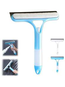 3 In 1 Spray Window Squeegee Cleaner Scraper, Window Squeegee With Spray, WindowSqueegee Cleaner Tool With SprayBottle For Shower Glass, Mirrors, Car, Home Window Cleaner Tool (Blue) - Mint Blue - View 3