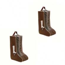 1个带提手的布艺靴子收纳袋，防尘鞋袋，便携式男女鞋袋，可折叠挂式鞋袋，居家旅行两用