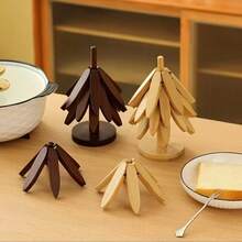 Wooden Tree-Shaped Heat Insulation Coaster - Heat Resistant Decorative Coaster For Kitchen, Office, Outdoor, Also Suitable As Gift - Hand Wash Only