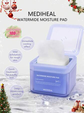 Mediheal แผ่นสำลีให้ความชุ่มชื้น Watermide, บางเบาและโปร่งใส, สีขาวน้ำนม, สำลีเย็บ, ให้ความชุ่มชื้นและบำรุง, ชั้นยืดหยุ่น, ดูดซับใน 10 วินาที, ไม่ทิ้งสารตกค้าง, ปิดผนึกอย่างถูกสุขลักษณะ, ดูแลผิวหลังออกแดด, สิ่งจำเป็นในกระเป๋ายิม, ไพรเมอร์แต่งหน้า, ทางเลือกสำหรับมาส์กหน้า, เครื่องสำอางเกาหลี, 100 แผ่น/150มล./5.07 Fl Oz.