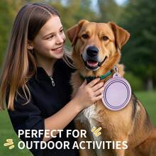 1 PC, Collapsible Dog Bowls, Portable Travel Dog Bowl With Carabiner, Silicone Pet Bowl For Hiking, Walking, RANDOM COLOR - 隨機顏色 Random Color - 查看 10