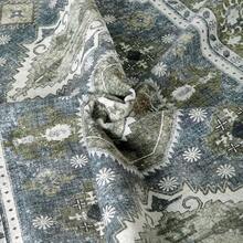 8x10 Area Rugs Living Room, Washable Non Slip Floral Floor Carpet, Low Pile Lightweight Print Rugs Bedroom, Dining Room, Home Office, Blue And Green, Trending Boho Style - 03green - 查看 5