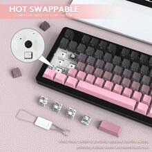 Teclado mecánico inalámbrico para juegos ATTACK SHARK M87 PRO, con interruptores lineales intercambiables, RGB personalizado, y teclas PBT con impresión lateral - Rosa - Ver 4
