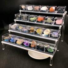 1 قطعة رف عرض متعدد الطبقات من الأكريليك، رف تخزين أكريليك متعدد الوظائف للمكتب، مناسب لعرض التماثيل والعطور والمستحضرات التجميلية والإكسسوارات وغيرها. رف عرض تخزين المنزل، رف عرض المجوهرات والمستحضرات التجميلية، رف تخزين شفاف متعدد الطبقات، حامل كعكة، رف عطور - شفاف - مشاهدة 3