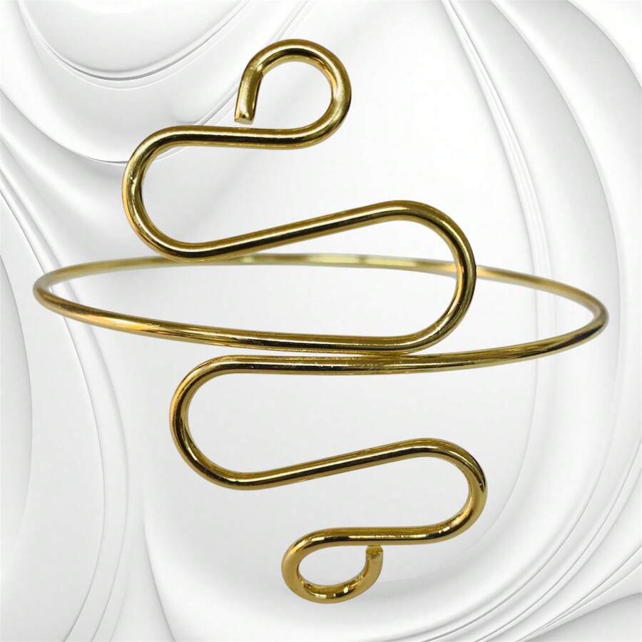 Gold Plated Forearm Bracelet - 黃金14 - 查看 1