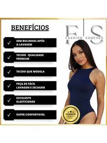 Kit 2 Body Feminino Regata Suplex Tecido Premium com Forro Duplo Regatinha Moda Verão - NUDE AZUL REAL - Visão 3