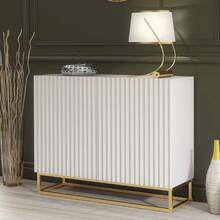 Creative Furniture Ripple Sideboard 100cm - Modern Fluted Design With Push To Open Doors - White - View 5