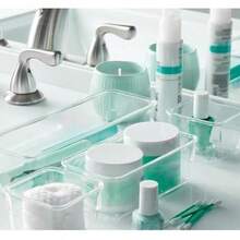 Juego de 37 Organizadores de Cajones de Plástico Transparente + 2 Cepillos de Limpieza - para Tocador de Baño, Maquillaje, Dormitorio, Gadgets de Cocina, Oficina (37 piezas)(default) - Multicolor - Ver 7