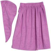 Yosoo Toallas de Baño de Algodón de Bambú con Cierre Ajustable, Gimnasio, Piscina, Vestido, Bata, Super Absorbente y Secado Rápido, , SPA(Morado claro) - Multicolor - Ver 6