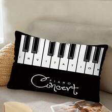MEMNUN Bộ 4 vỏ gối chủ đề âm nhạc, thiết kế một mặt với họa tiết đàn piano, nốt nhạc, đĩa than, chất liệu polyester, vỏ gối trang trí trong nhà, trang trí tiệc, gối trang trí, không bao gồm ruột gối. - Nhiều màu - Xem 5
