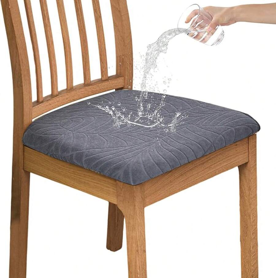 Stretch Non-Slip Soft Washable Dining Chair Covers Set Of 4, Yellow Cushion Slipcovers Kitchen And Dining Room Chairs - 30 - View 1