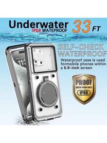 1pc Universal 5.9-6.9-Inch Diving Phone Case - Touch Screen With Stand, Underwater Photography Diving Case, Self-Checking Waterproof Phone Case, Shockproof And Drop Resistant - Suitable For All Smartphones - The Perfect Gift For Water Sports Enthusiasts - Multicolor - View 1