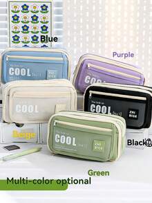 1pc, New Stationery Bags, Large-Capacity Pencil Cases, Portable Pencil Cases, Can Accommodate Cosmetics, Portable Gifts, Suitable For Offices, Schools, Young People, Girls, Boys, Boy, Girl, Adults, [Products Only Include Pencil Cases, Not Including Scene Image Accessories] - Multicolor - View 5