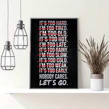 Unique Black & White Minimalist Motivational Gym Quote Canvas Posters For Living Room & Bedroom Decor - Frameless Wall Arts - Multicolor - View 16