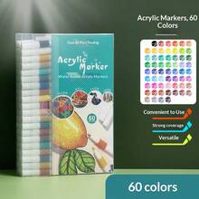 80/60/48/36/24/12 Colors Acrylic Paint Markers, DIY Art Graffiti Pens, Colored Marker Set, Opaque Waterproof Large Capacity Colored Pens, Perfect Gift For Halloween, Christmas, Back To School