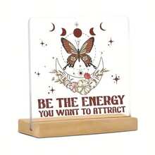 Square Acrylic Desktop Ornament With Wooden Base, Bringing Warmth To Any Space, Is The Perfect Choice For Valentine's Day And Mother's Day Gifts - Multicolor - View 3