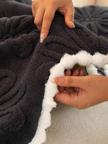 1pc Washable Anti-Slip Sofa Cover, Fits L-Shaped Sofa With 3 Pillows, Quilted Design, Magnetic Closure, Protects Sofa - Fluffy Gray Sofa Slipcover