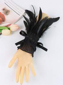 Faux Feather Decorative Gloves Carnival Party Costume Accessories Masquerade Show, Festival Party Dance Performance Costume Accessories - A - View 2