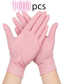 50/100只粉色丁腈手套，多用途耐用家用清洁手套，适用于情人节房间装饰、婚礼、家居装饰、厨房、卧室家具、浴室清洁、美甲、宠物护理、美容护理、染发、成人派对中心装饰、婚礼用品、派对装饰和抽屉整理。 - 淺粉色 - 查看 22