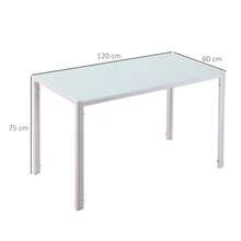 Dining Table, Kitchen Table, Large Table, Modern Design, 120 Cm X 60 Cm X 75 Cm, White