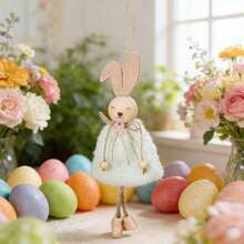 1pc/4pcs Easter Bunny Hanging Decor, Themed Party Decoration, Home Decor, Living Room Decor, Wall Decor - Multicolor - View 12