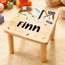 Childlike Wooden Custom Bench |Suitable For Gifts For Babies.There Are A Variety Of Patterns And Styles, Suitable For Children's Rooms.Support Name Customization, Print The Baby's Name On The Bench, Full Of Ceremony~ Stable Solid Wood Legs + Rounded Corners, And Practical.