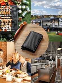 男士信用卡夹 1 件装，带防盗刷，防磁碳纤维材质，RFID 铝合金卡套，多功能大容量钱包，可装银行卡，小型圣诞礼物，零钱包 - 彩色 - 查看 10