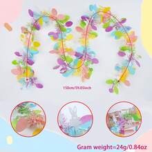 1件/2件装 59.05英寸复活节装饰花环 - 彩色蛋形装饰金属丝花环，用于节日装饰 - 復活節蛋毛條 - 查看 7