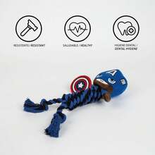 Cerdá Marvel 耐用互動繩狗咀嚼玩具 - 適合狗狗咀嚼、玩耍和訓練，是提升幼犬和成犬發育和技能的理想之選 ⚫ 免費送貨 ✅ 24/48 小時送達西班牙大陸 - 藍色 - 查看 5