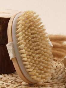 Cepillo corporal exfoliante premium de cerdas de jabalí natural, de uso en seco y húmedo, para una limpieza profunda, adecuado para piel seca, que promueve la circulación sanguínea, previene el vello encarnado, reduce el acné y la celulitis (color aleatorio) - Multicolor - Ver 2