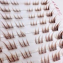 60pcs Short Natural Brown False Eyelashes - 10-12mm, Curly Style, Suitable For Beginners, Perfect For Everyday Makeup | Natural Lash Style | Curly Lashes - C - View 3