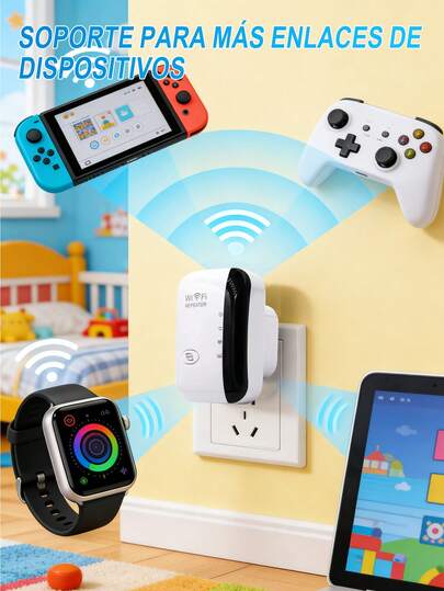 Amplificador de Señal WiFi en Forma de Bollo Blanco Estándar US - Dimensiones 8x5x9.5 cm para Extensión de Cobertura en Hogar y Oficina - Ideal para Regalos de Navidad y Soporte de Conexión Estable