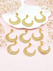 10个金属新月形发夹，时尚金色Y2K风格发饰爪夹，学习用品 - 金色 - 查看 3