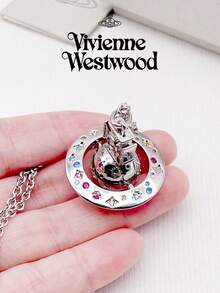 Vivienne Westwood Limited Edition Moon 3D Orb Long Chain Necklace - Silver - View 10