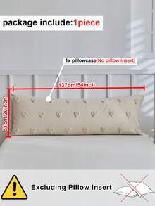 1pc Khaki Heart Pattern Tufted Textured Polyester Pillowcase, Cute Modern Long Pillow Sham For All Seasons, Decorative Pillowcase, Soft, Breathable, Machine Washable ( Without Insert ) - Khaki - View 4