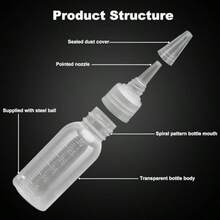 XGJBotas de Pintura con Aeróo Tarros Recientes de Plástico para 8 0z de Almacenamiento de Acrílico Mela con B Frasco Bota Melador Resable Vacío 30 Ml - Blanco - Ver 3