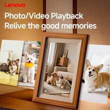 Lenovo 10.1-Inch  Digital Photo Frame With 800*1280 60FPS IPS Touchscreen, 32GB Built-In Storage Expandable To 128GB, Supports Automatic Horizontal And Vertical Screen Rotation, Natural Wood Grain Frame - Camel - View 5