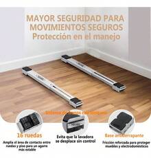 Ajustables Para Heladera Y Lavadora Con 16Ruedas De Móviles De Alta Resistencia Ruedas Para Muebles Freno 46-71 cm Extensible, Acero, 2pzs 200kg - Blanco - Ver 2