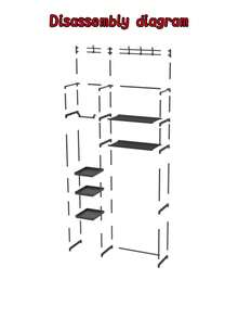 1pc Large Capacity Multi-Tier Toilet Shelf Organizer With Hooks, Easy Assembly, Bathroom Vanity Storage Rack (Black) - Multicolor - View 5