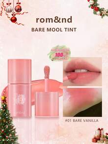 Rom&nd Romand BARE MOOL TINT 01 BARE VANILLA，亮泽唇膏，色彩鲜艳，持久显色，MLBB（My Lips But Better，我的唇色，但更美）| 轻盈质地 | 保湿持久唇釉 | 高显色度，亮泽，纯素，韩国彩妆，4.5克（0.16盎司），赠品 - #01 BARE VANILLA - 查看 2