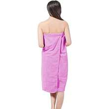 Yosoo Toallas de Baño de Algodón de Bambú con Cierre Ajustable, Gimnasio, Piscina, Vestido, Bata, Super Absorbente y Secado Rápido, , SPA(Morado claro) - Multicolor - Ver 8