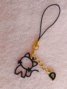 1PC Cat Holding Alloy Letter A-Z Phone Pendant Keychain Bag Lanyard, Suitable For Decorating Various Phone Keychain Bags, Is An Excellent Gift For Valentine's Day, Weddings, Birthdays And Other Festivals - Multicolor - View 23