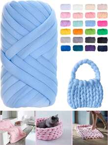 250g Chunky Yarn, Suitable For Arm Knitting, Oversized Needles Knitting Blankets, Soft Milk Yarn For Crochet Tote Bags, Handmade Crafts, Pet Beds, Rugs, Pillows - Multicolor - View 1
